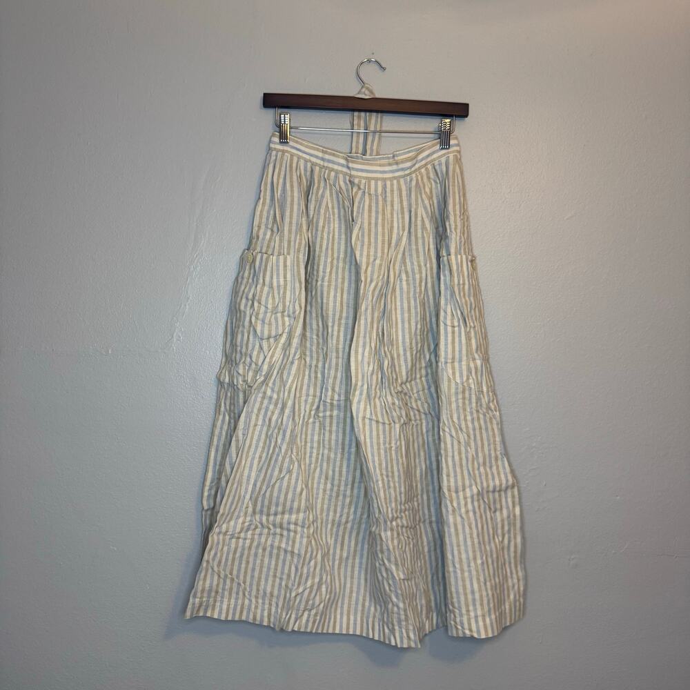 Vintage Striped Linen/Cotton Maxi Skirt and Belt - Picture 6 of 6